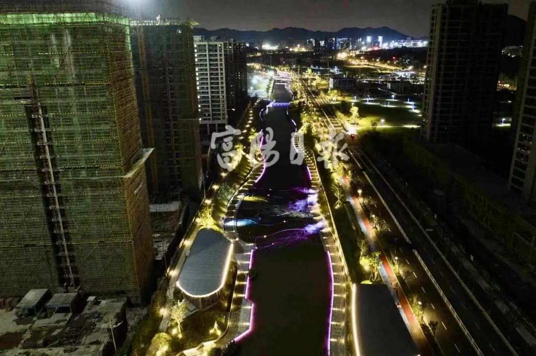 沉浸式夜景灯光秀--公司受降溪项目亮相